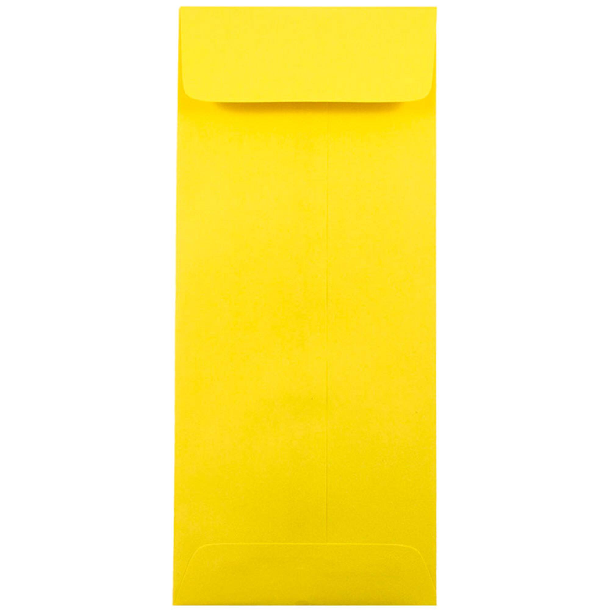 JAM Paper 4.5" x 10.37" Brite Hue Yellow Policy Business Envelopes, 25ct.